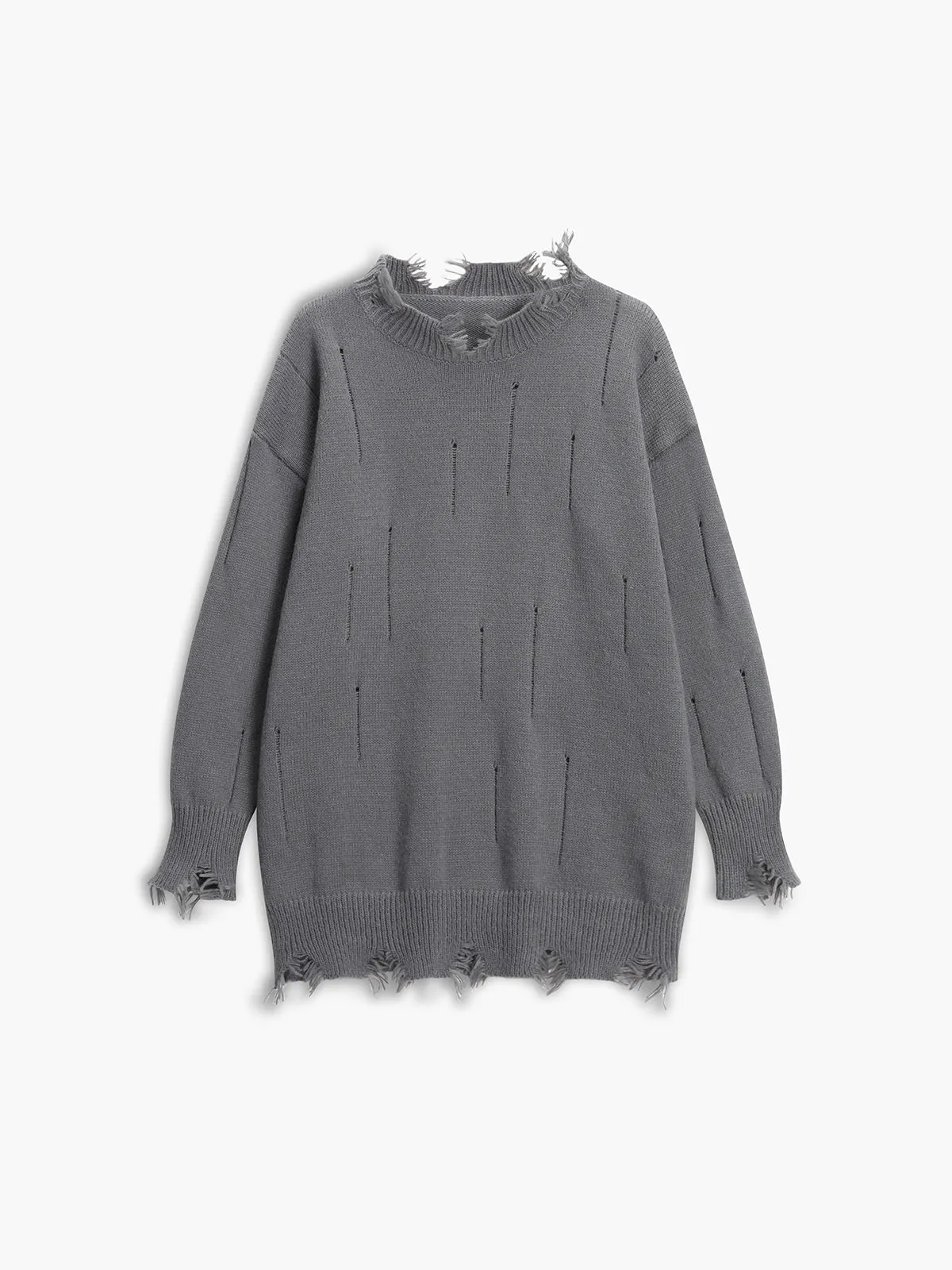 Ripped Hem Sweater sold by COMMENSE