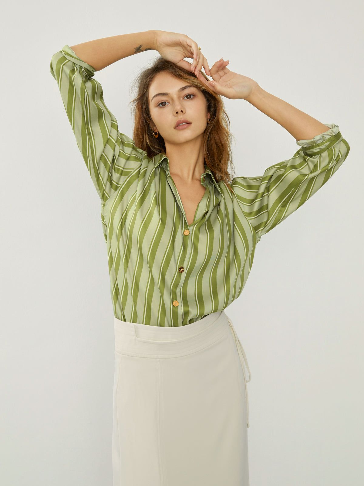 Pinstripe Oversized Shirt sold by COMMENSE