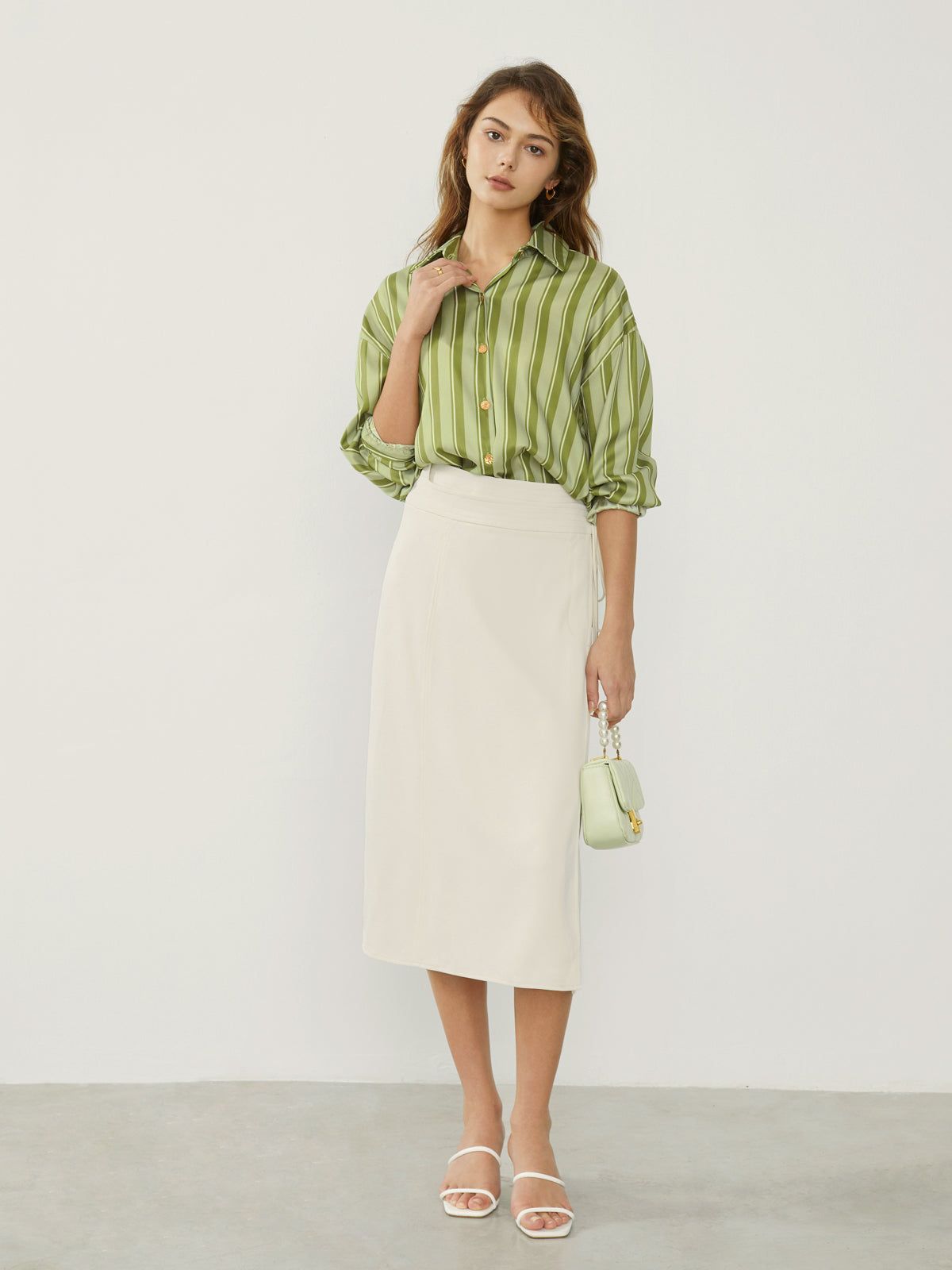 Pinstripe Oversized Shirt sold by COMMENSE product image thumbnail 2