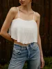 Solid Pleated Cami Top sold by COMMENSE