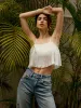Solid Pleated Cami Top sold by COMMENSE