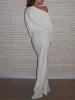 Asymmetrical Off Shoulder Solid Long Sleeve Maxi Dress sold by COMMENSE