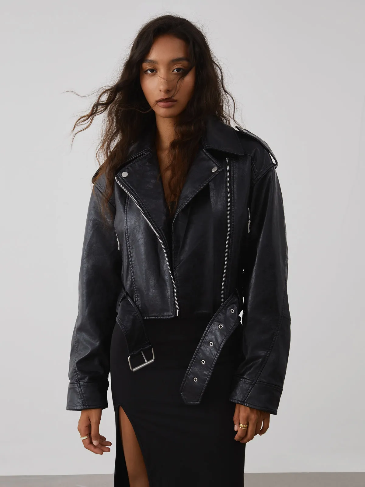 City Walk Faux Leather Jacket sold by COMMENSE product image thumbnail 5