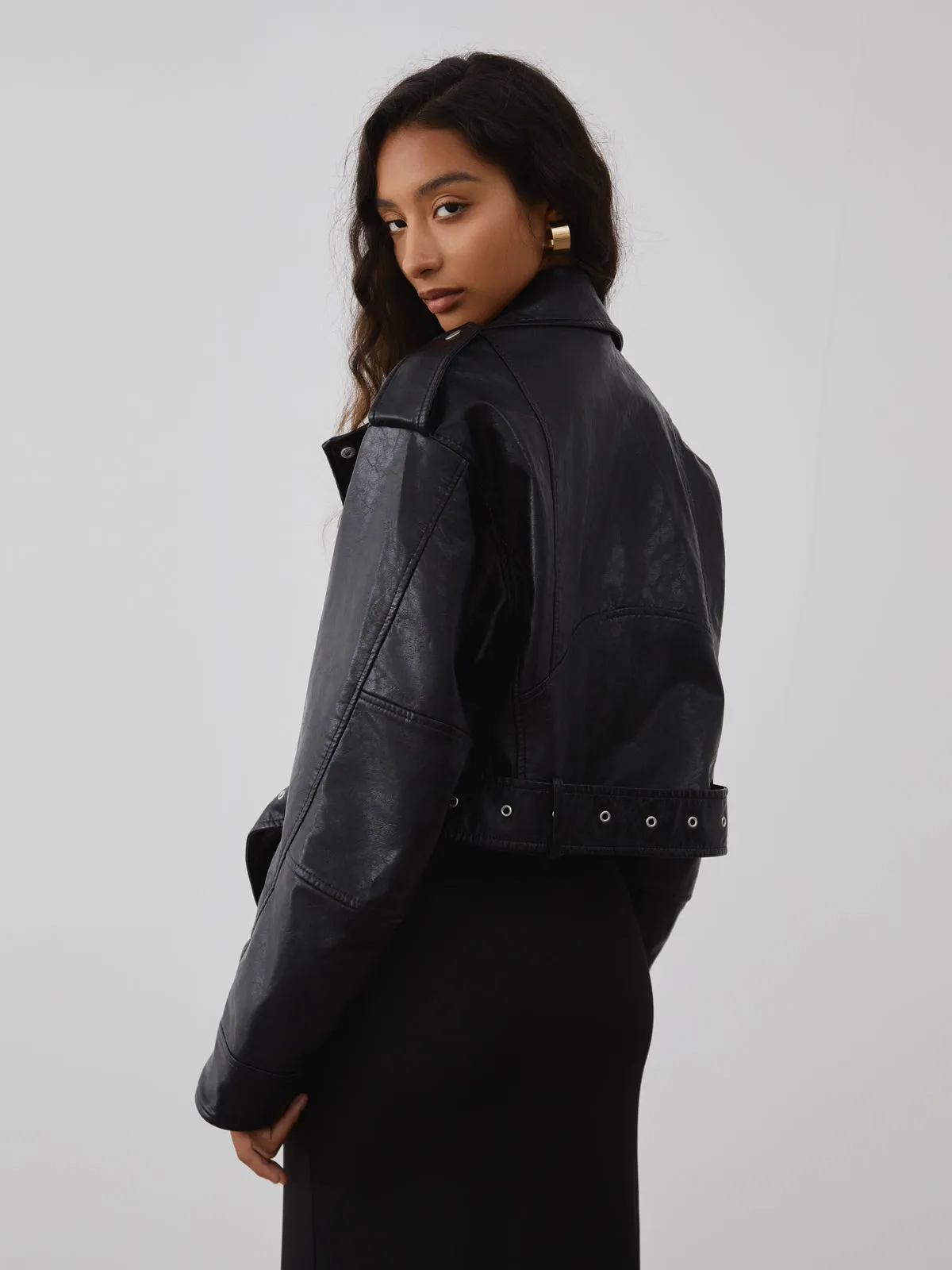 City Walk Faux Leather Jacket sold by COMMENSE product image thumbnail 2