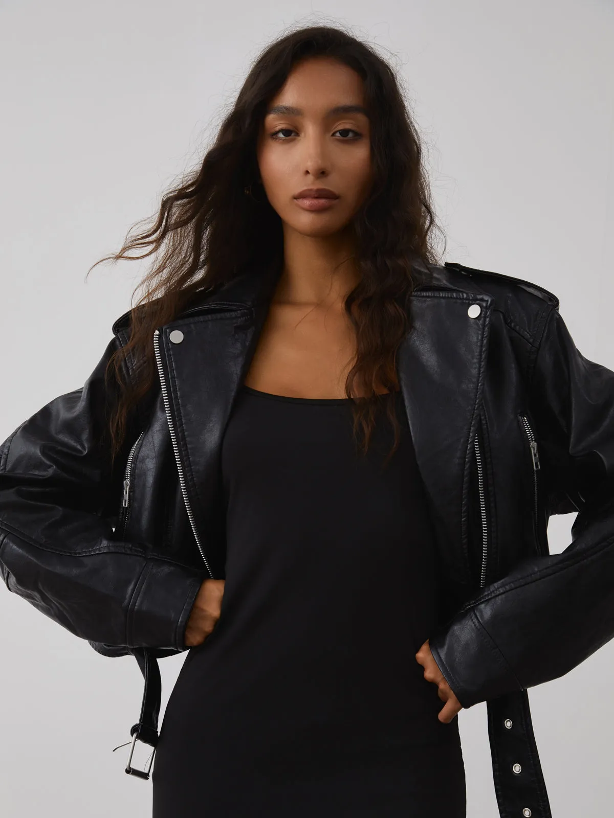City Walk Faux Leather Jacket sold by COMMENSE