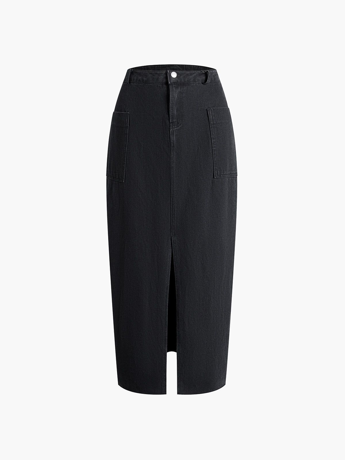 Boho Black Denim Maxi Skirt sold by COMMENSE