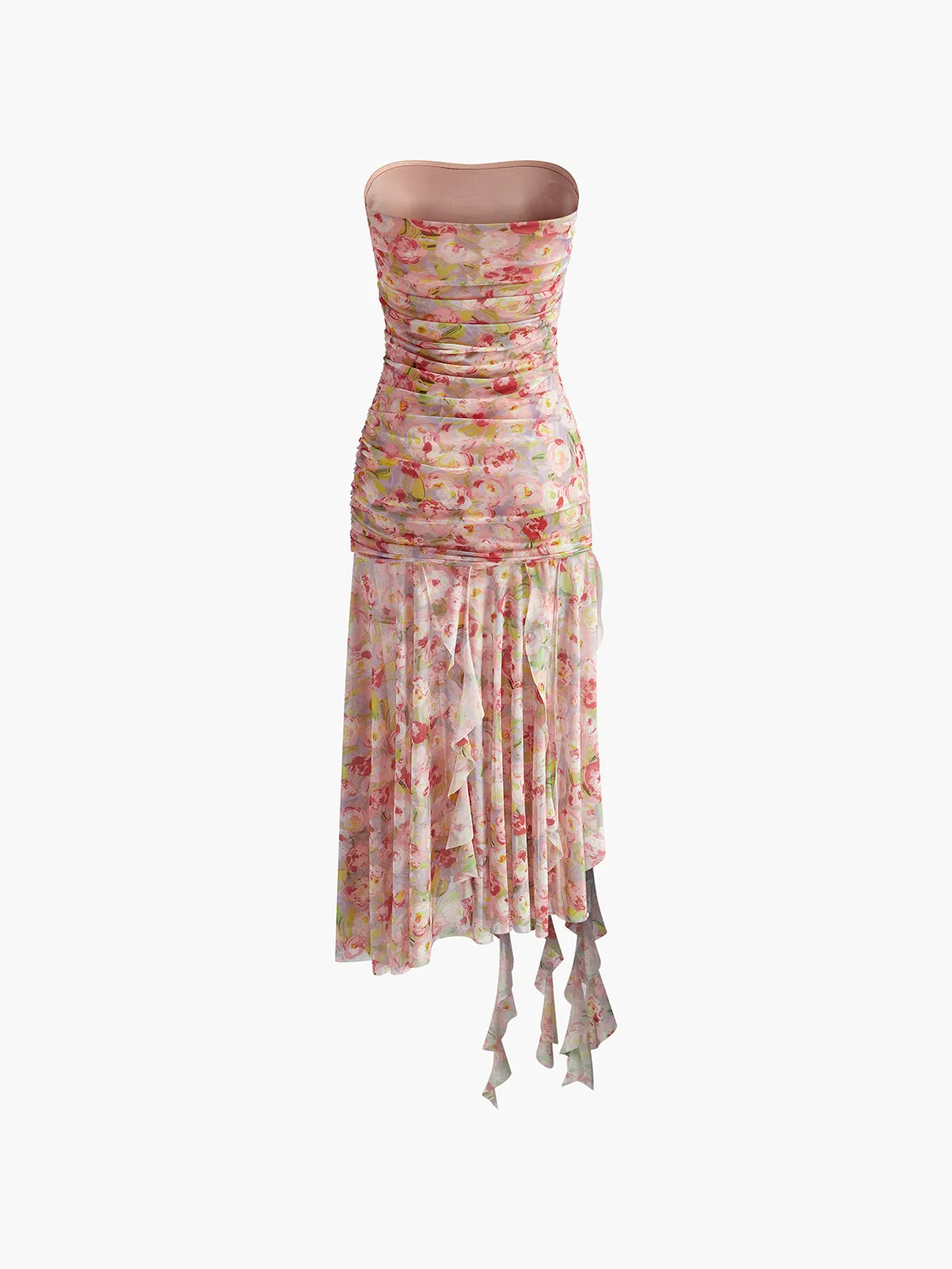 Romance Mesh Ruffle Tube Dress sold by COMMENSE product image thumbnail 2