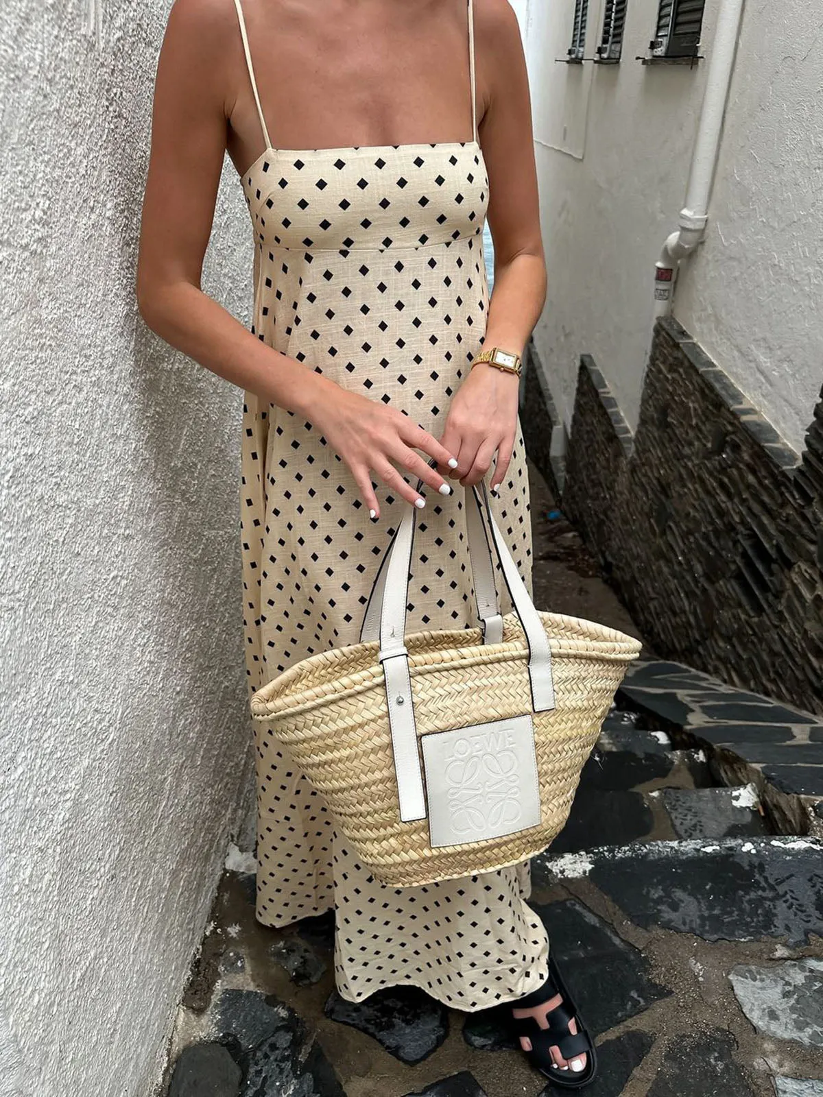 Printed Spaghetti Strap Long Dress sold by COMMENSE