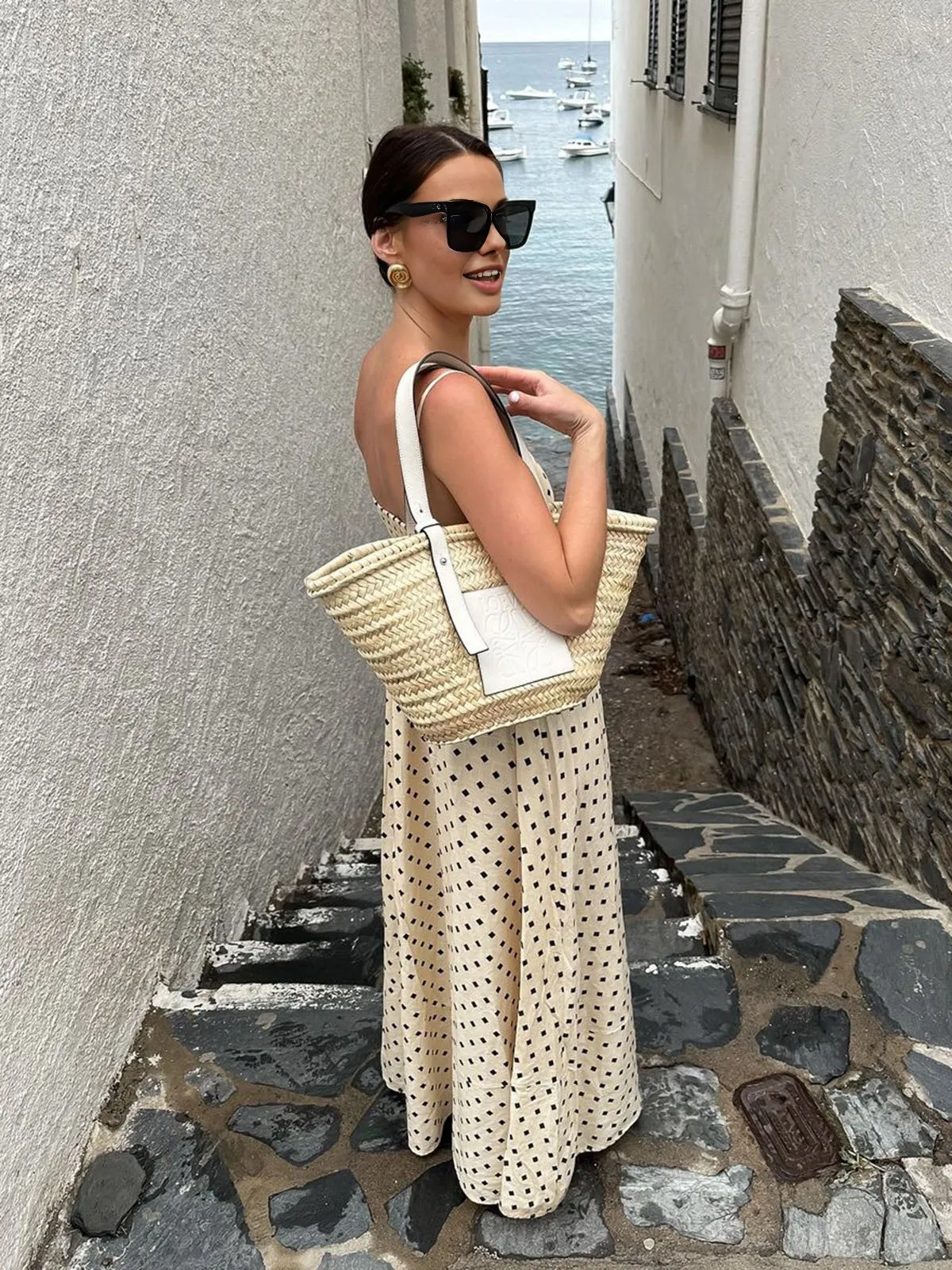 Printed Spaghetti Strap Long Dress sold by COMMENSE product image thumbnail 5