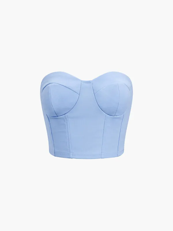 Cup Detail Tube Crop Top sold by COMMENSE