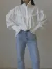 Lapel Lettuce Trim Lantern Sleeves Shirt sold by COMMENSE