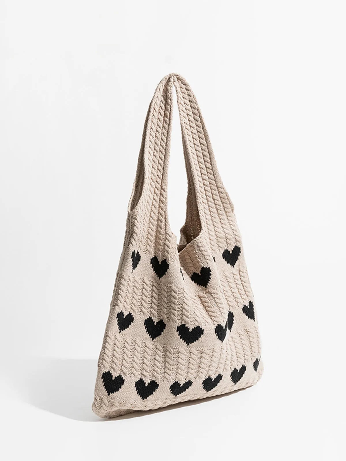 Heart Pattern Knit Shoulder Bag sold by COMMENSE product image thumbnail 2