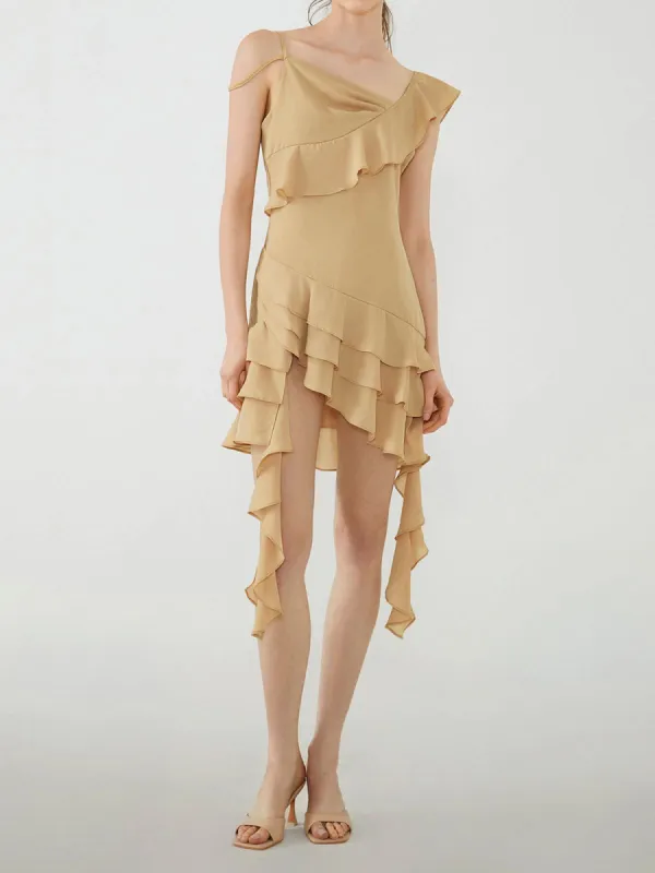 Tiered Ruffled Short Dress sold by COMMENSE