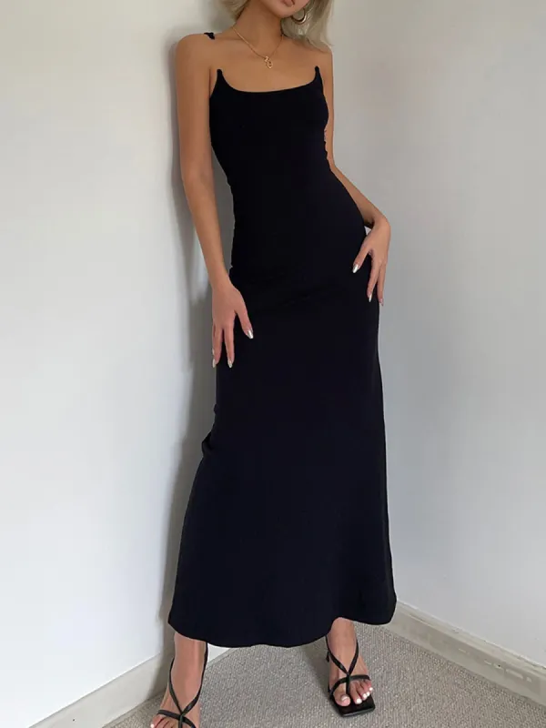Transparent Strap Tank Long Dress sold by COMMENSE