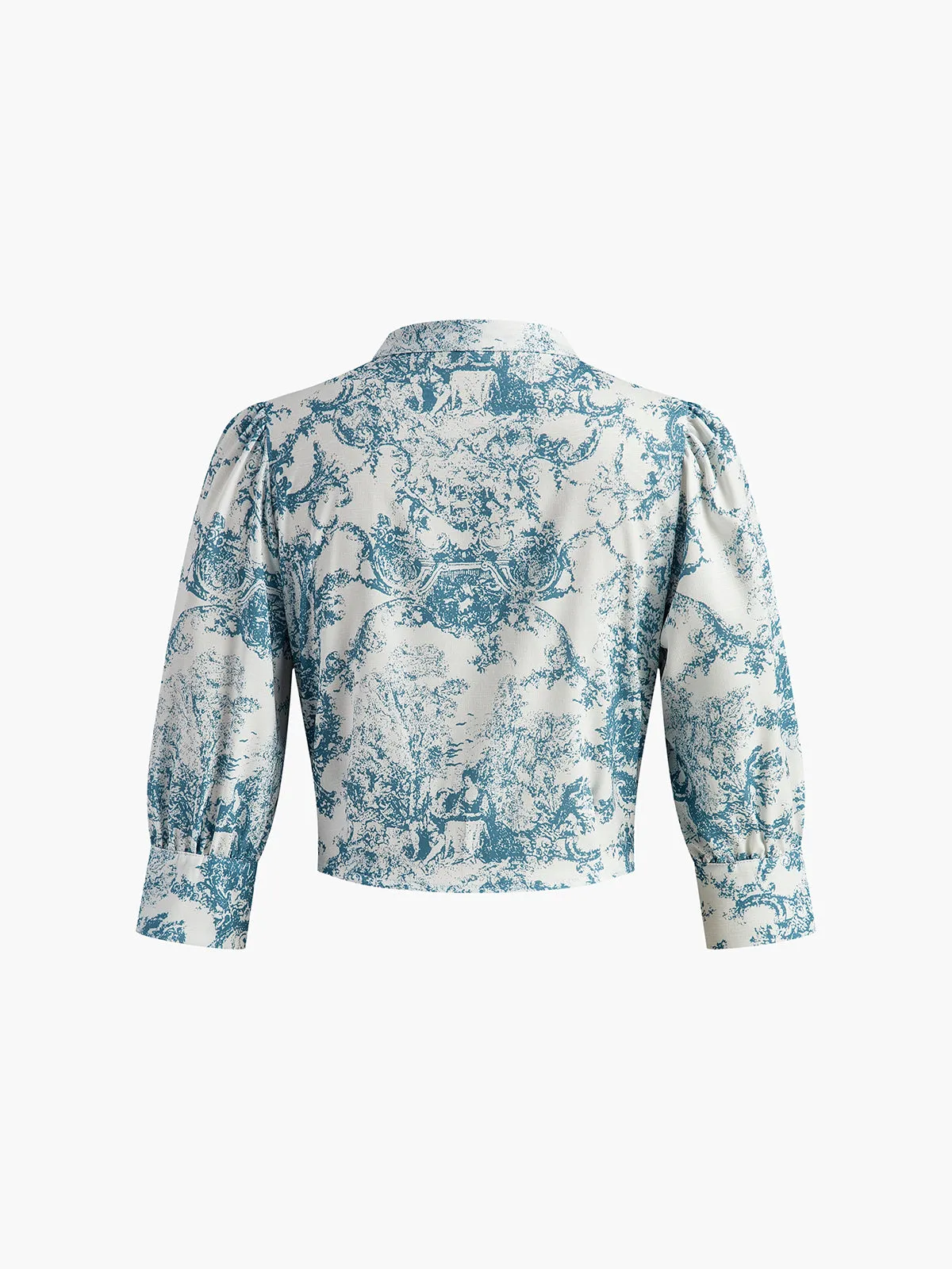 Vintage Printed Stand Collar Skirt Set sold by COMMENSE product image thumbnail 5