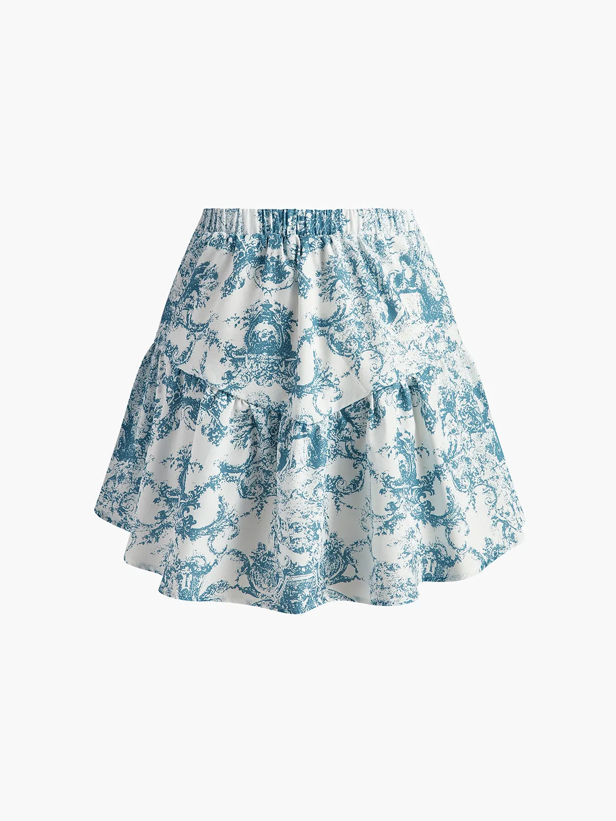 Vintage Printed Stand Collar Skirt Set sold by COMMENSE product image thumbnail 4