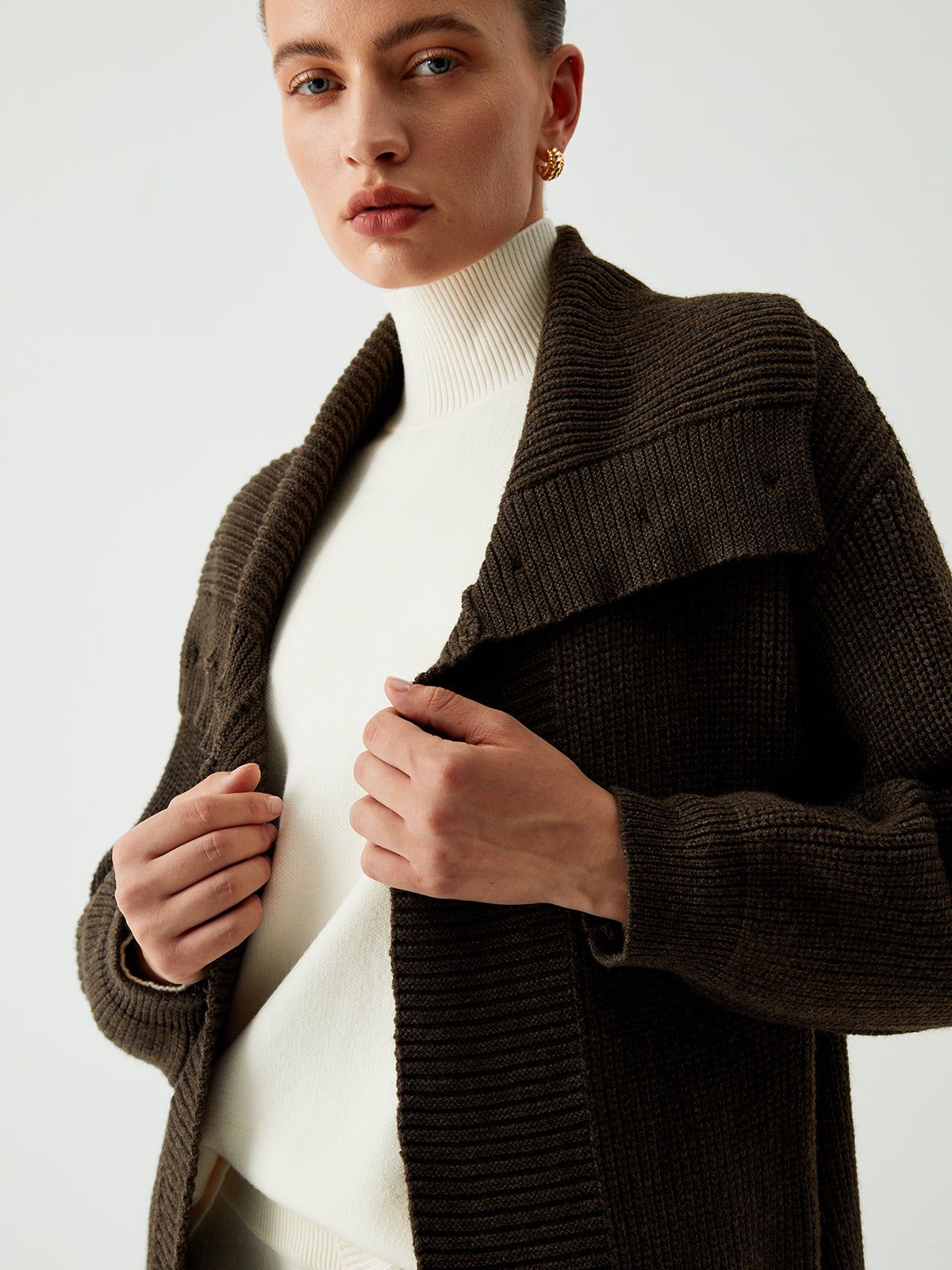 Longline Open Collar Cardigan sold by COMMENSE product image thumbnail 3