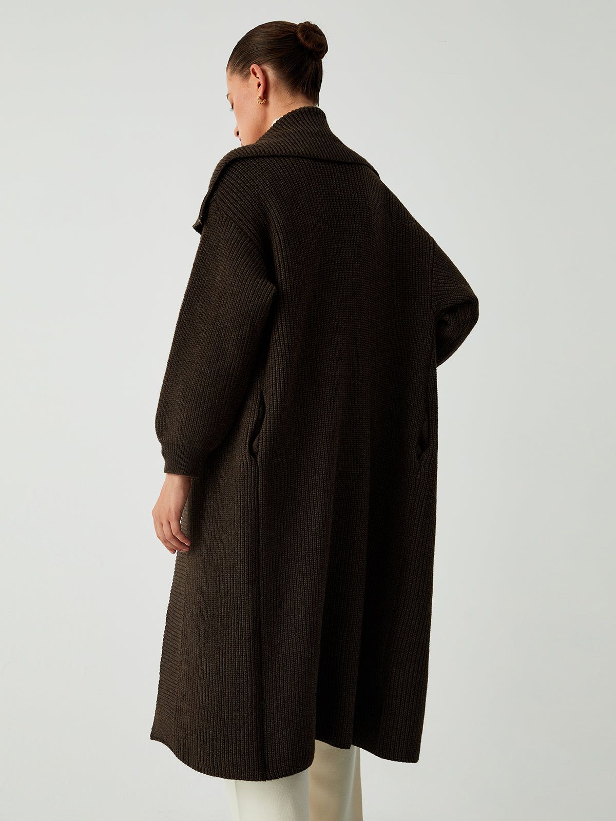 Longline Open Collar Cardigan sold by COMMENSE product image thumbnail 5