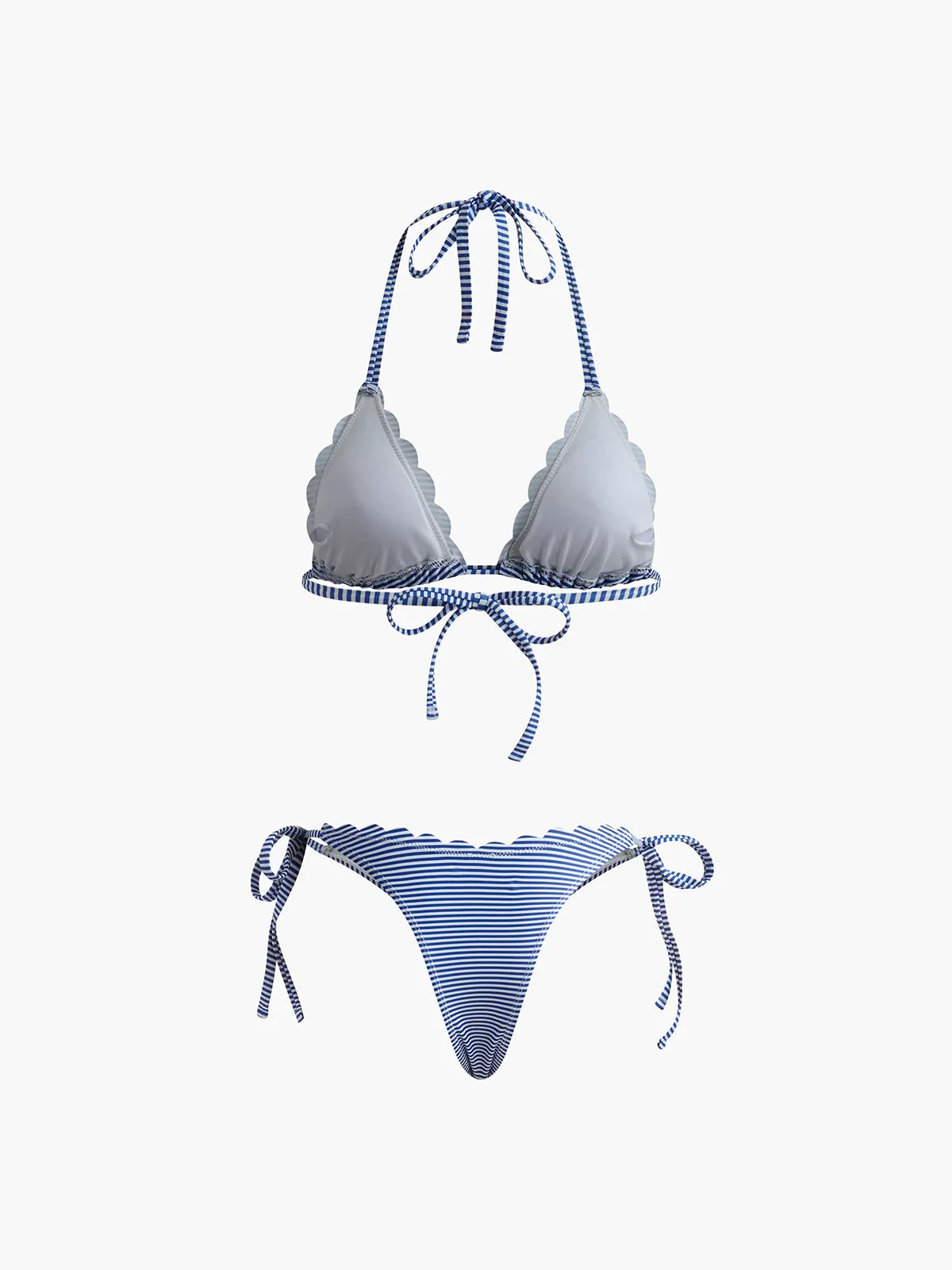 Halter Striped Removable Pads Bikini Set sold by COMMENSE product image thumbnail 3