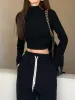 Basic Long Sleeve Crop Shirt sold by COMMENSE
