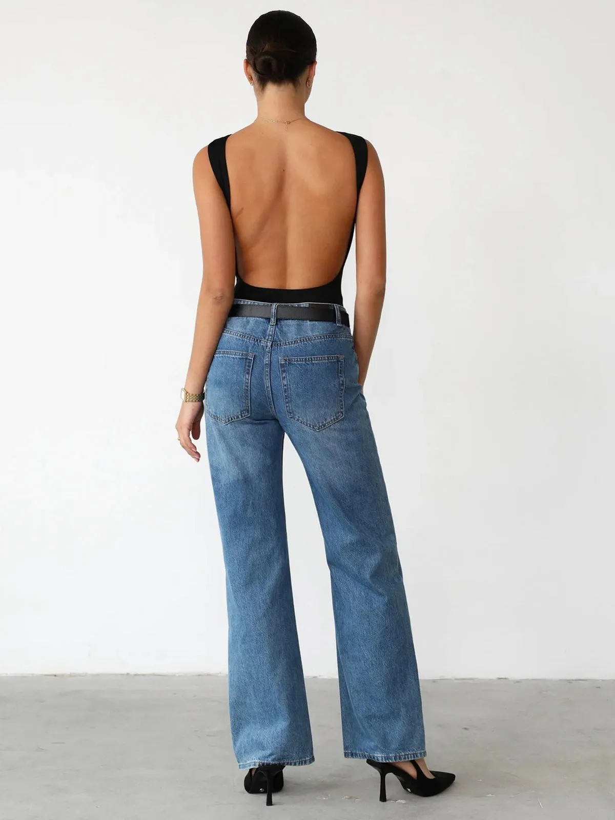 Slinky Open Back Sleeveless Bodysuit sold by COMMENSE product image thumbnail 4