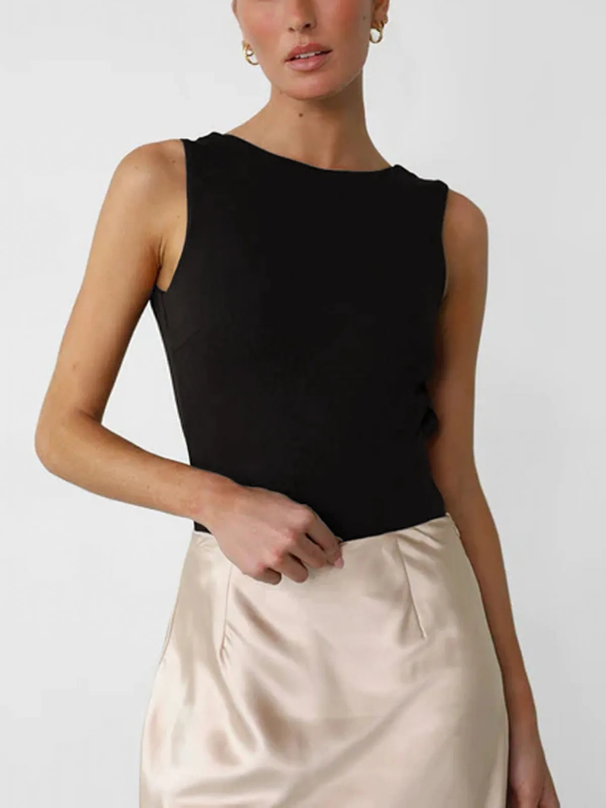 Slinky Open Back Sleeveless Bodysuit sold by COMMENSE product image thumbnail 5