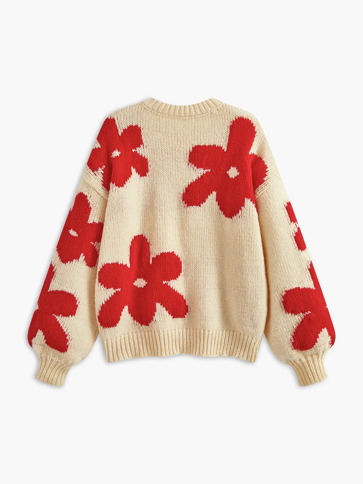Crew Neck Flower Mechanism Knitting Top sold by COMMENSE product image thumbnail 3