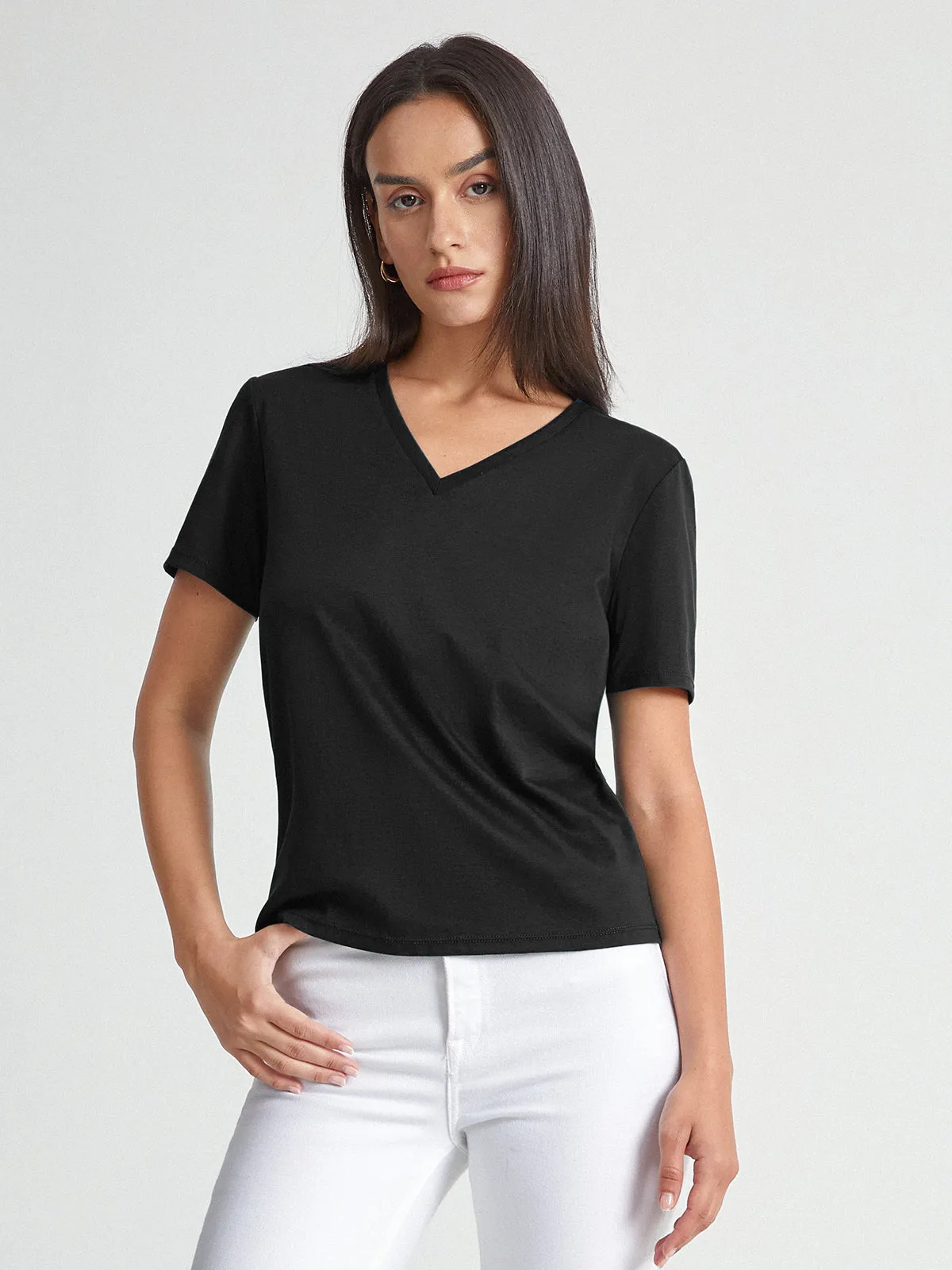 Basic Everyday V-Neck T-Shirt sold by COMMENSE product image thumbnail 2