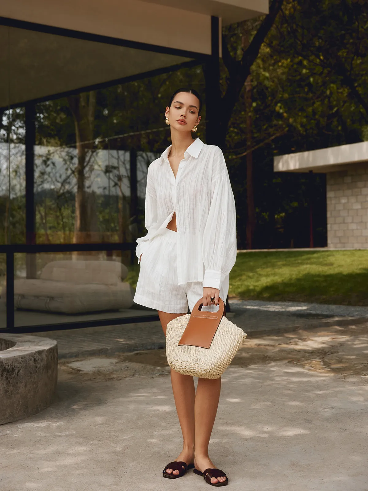 Two Tone Straw Bag sold by COMMENSE product image thumbnail 5