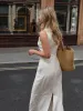 Cotton & Linen Sleeveless Long Dress sold by COMMENSE