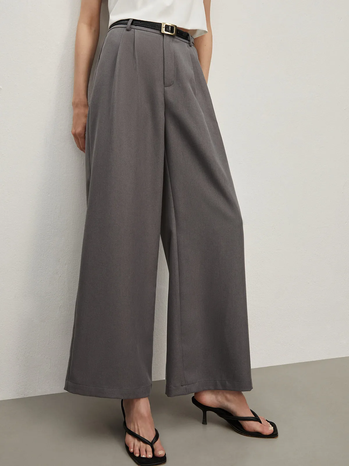Solid Wide Leg Pants sold by COMMENSE product image thumbnail 2