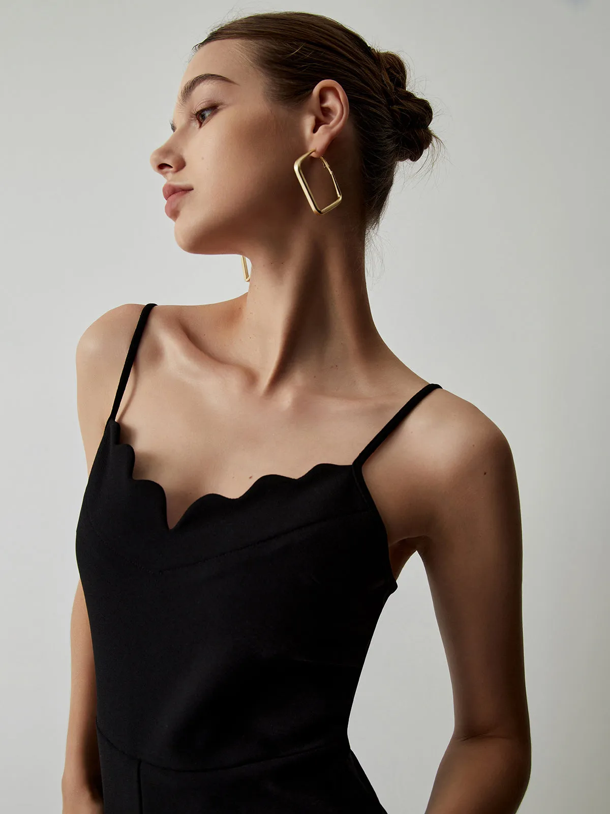 Wave Trim Adjustabe Strap Zip Up Jumpsuit sold by COMMENSE product image thumbnail 5