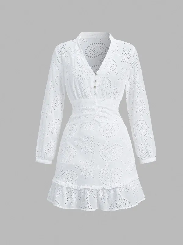 Eyelet Corset Short Dress sold by COMMENSE