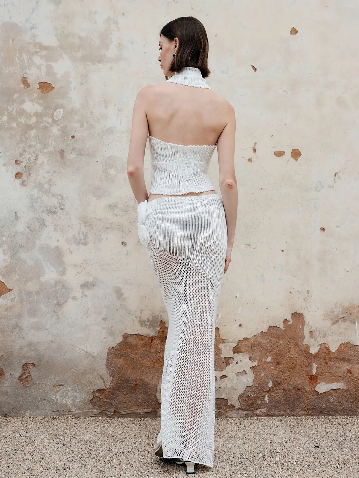 Halter Cutout Backless Maxi Skirt Set sold by COMMENSE product image thumbnail 5