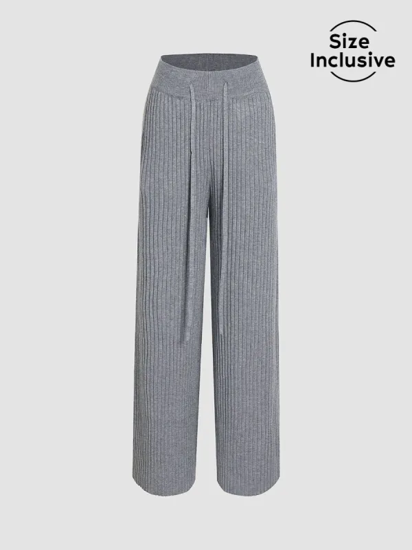 Drawstring Solid Sweater Pants sold by COMMENSE