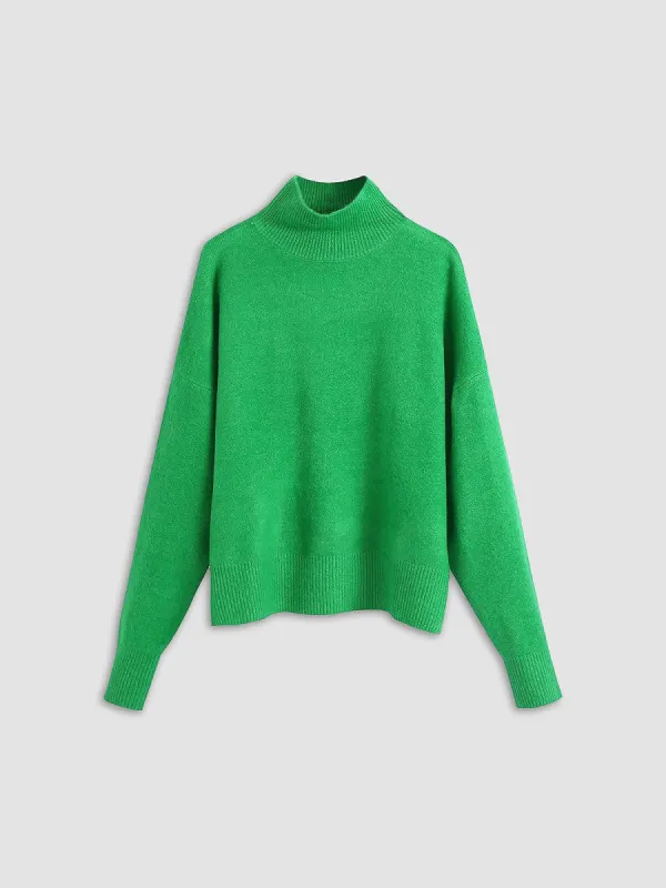 Knitted Mock Neck Sweater sold by COMMENSE