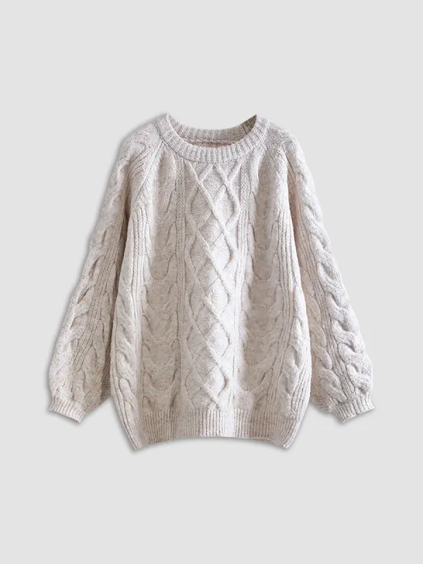 Oversized Cable Knit Sweater sold by COMMENSE