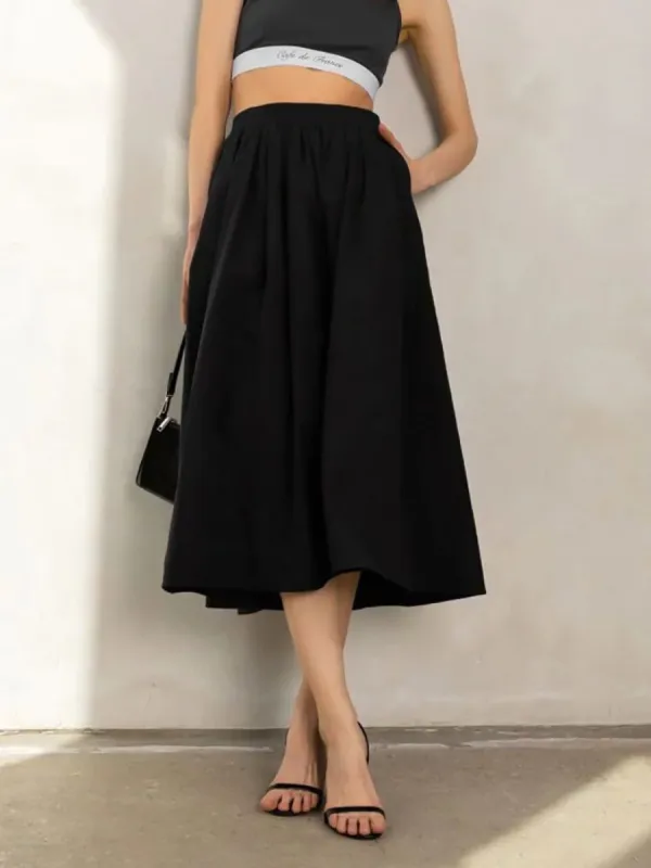 Effortless A-line Pocket Maxi Skirt sold by COMMENSE