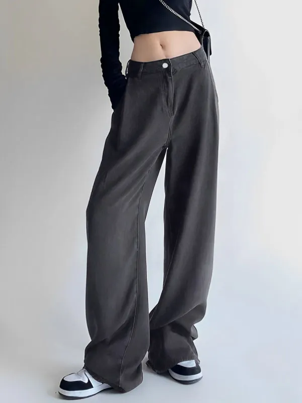 Utility Black Denim Straight Leg Jeans sold by COMMENSE