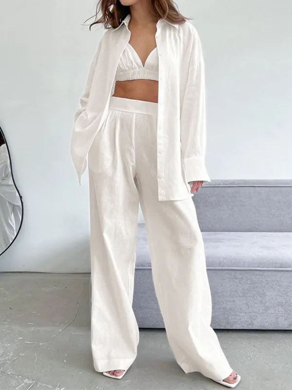 Cotton Cloud Three Piece Pants Set sold by COMMENSE