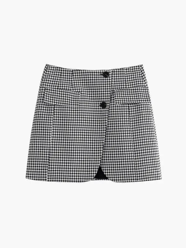 Houndstooth Mini Skirt sold by COMMENSE