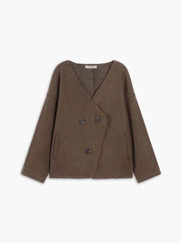 Button Detail Pocket Coat sold by COMMENSE