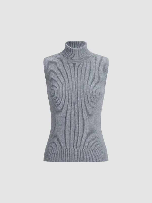 Solid Mockneck Sweater Vest sold by COMMENSE