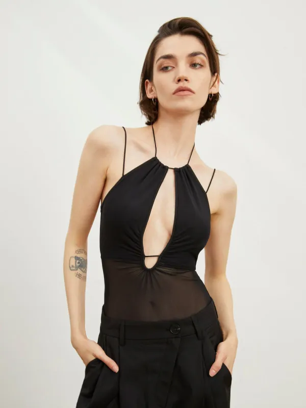 Open Back Strappy Bodysuit sold by COMMENSE