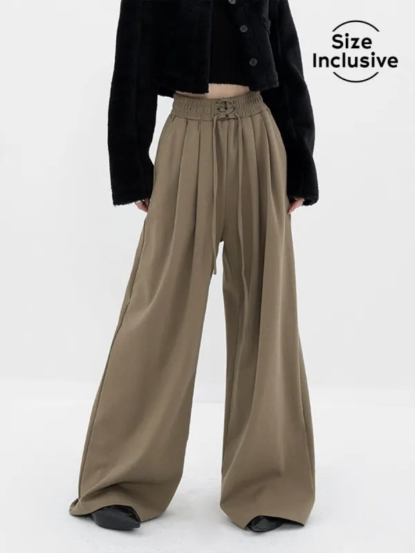 Solid Drawstring Baggy Sweatpants sold by COMMENSE