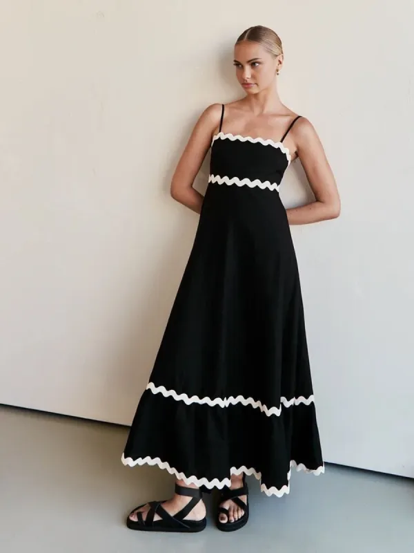 Contast Trim Cami Long Dress sold by COMMENSE