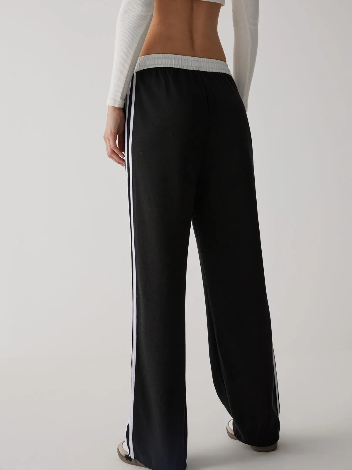 Contrast Waist Wide Leg Pants sold by COMMENSE product image thumbnail 4