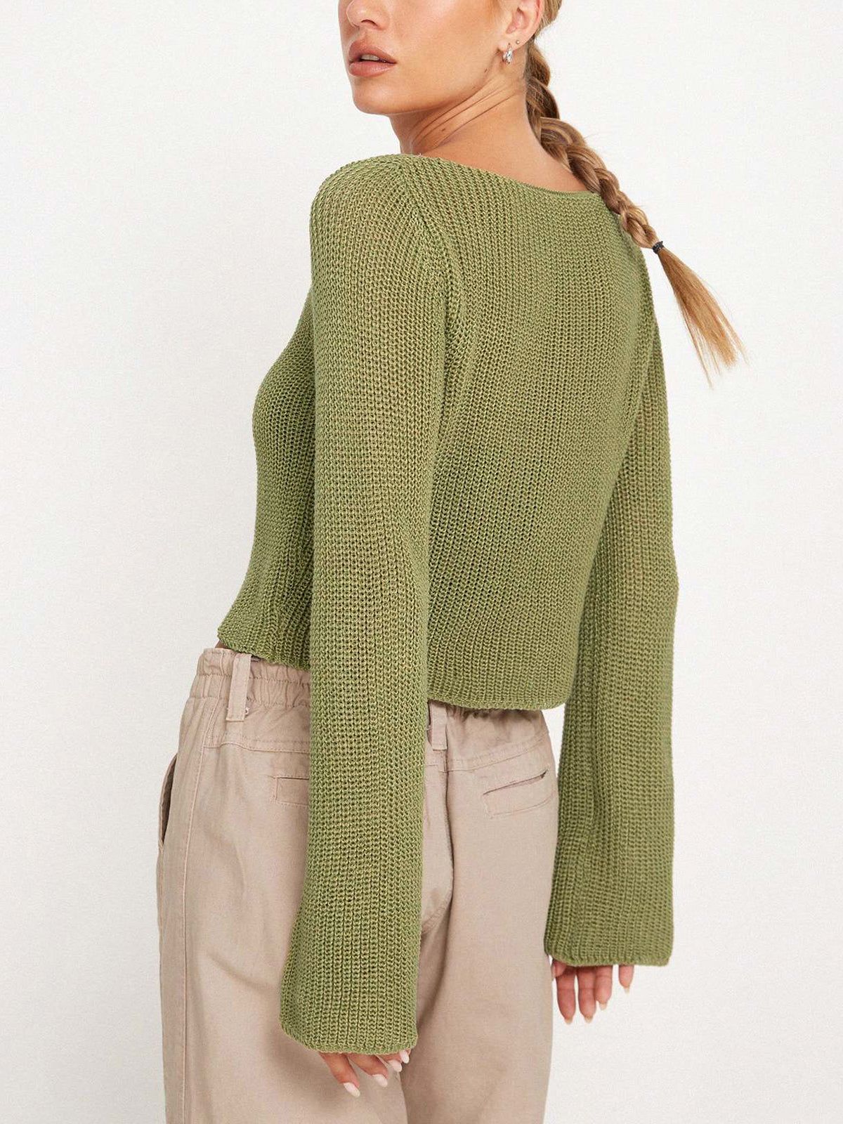 Oblique Buttoned Long Sleeve Cardigan sold by COMMENSE product image thumbnail 2