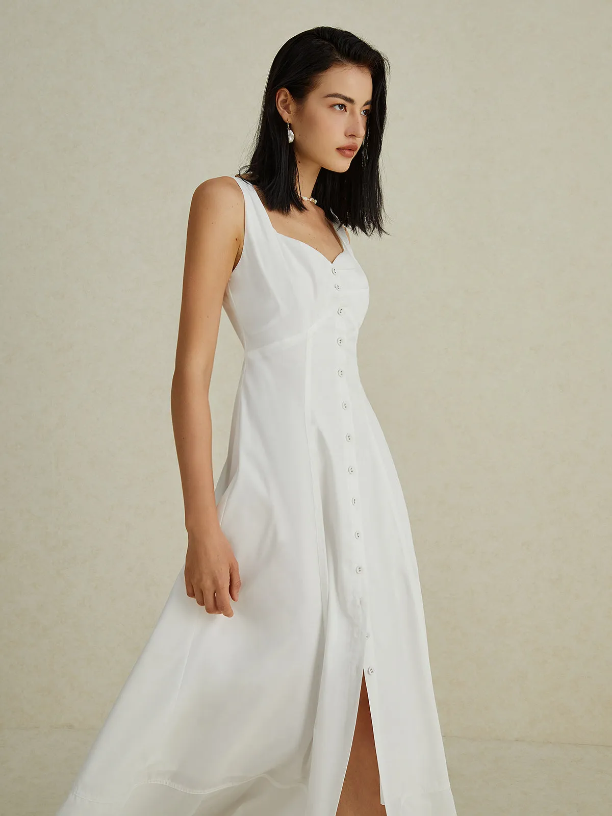 Button Up Double Layer Long Dress sold by COMMENSE product image thumbnail 4