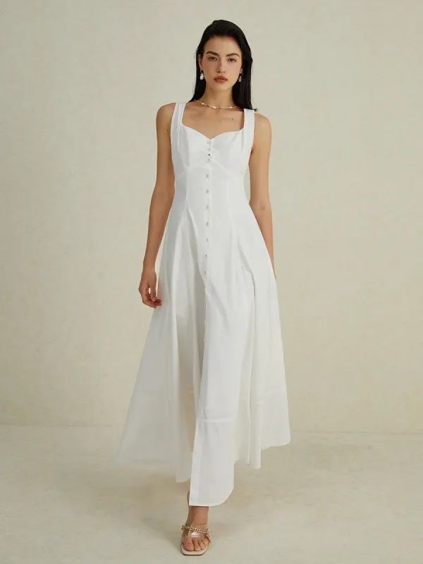 Button Up Double Layer Long Dress sold by COMMENSE